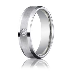 Single Diamond Wedding Band - Image 2