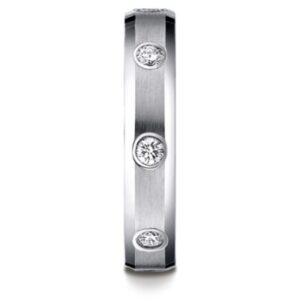 Satin Finish Diamond Wedding Band - Image 2
