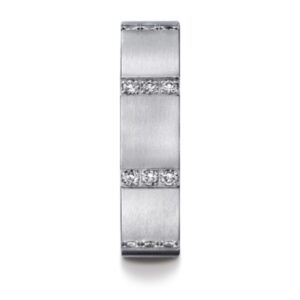Satin Finish Diamond Wedding Band - Image 2