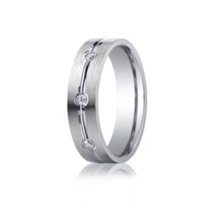 Polished Channel Diamond Wedding Band - Image 3