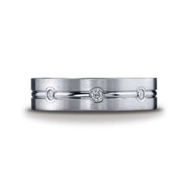 Polished Channel Diamond Band