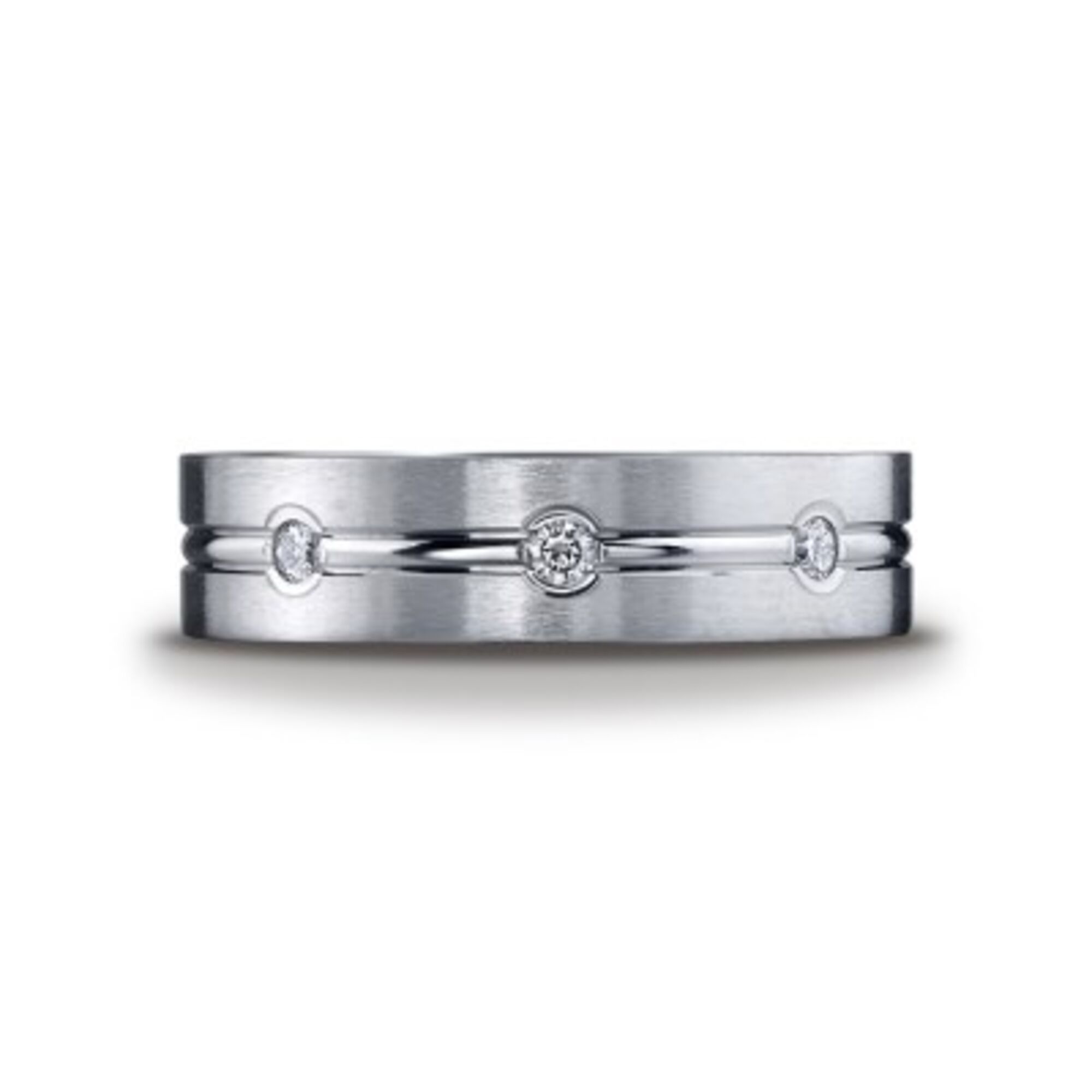 Polished Channel Diamond Band