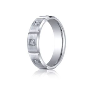 Grooved Diamond Wedding Band - Image 2