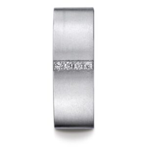 Single Row Diamond Wedding Band - Image 2